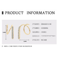 S925 Sterling Silver D Color Moissanite Earrings, Simple Design, Cross-Border Live Streaming, Daily Commute Wholesale-Rotating earrings [K gold]  925 silver