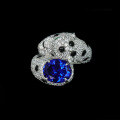 wholesale 925 Silver Gold-Plated Ring with High Carbon Diamond, Royal Blue Panther, Personalized Light Luxury Jewelry, Versatile Women's Ring-0-2