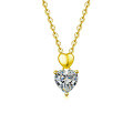 S925 Sterling Silver Moissanite Heart Pendant Necklace-0-5