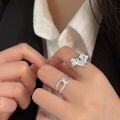 wholesale S925 Sterling Silver Irregular Heart Ring for Women, Light Luxury Fashion Cross Knot Band, Korean New Edition-0-1