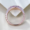 wholesale S925 Silver Plated Rose Gold Light Luxury Ins Style Pave Zirconia Stackable Index Finger Ring for Women, New-0-3