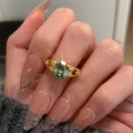 wholesale Metal: 925 Sterling Silver, Oxygen Mint Green 6*9mm Oval Tourmaline Green Ring, Live Stream Style-0-1