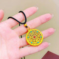 wholesale 999 Sand Gold Same as in Gold Store Filigree Five Blessings Perfect Ruyi Pendant Necklace Eight Treasures Compass Sweater Chain Unisex-0-3