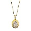 wholesale S925 Gold-Plated Silver Vintage Egg-Shaped Brushed Pendant 5*7mm High-End Versatile Design Necklace-0-4