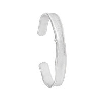 wholesale S925 Sterling Silver SL007 Korean Version Ins Niche Design Minimalist Versatile Irregular Brushed Texture Women's Bracelet-Plain silver [925 silver]>925 silver