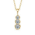 S925 Sterling Silver Moissanite Triple Gourd Necklace-0-3
