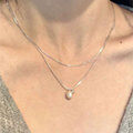 wholesale S925 Silver Trendy White Small Love Pearl Combination Luxury Design Necklace for Women, Versatile High-End Sense Collarbone Chain-0-5