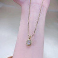 wholesale new 925 silver 5*7mm oval pendant necklace for women, stylish and versatile-0-3