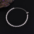 Sterling Silver Pearl Bead Cubic Zirconia Bracelet, 2025 New Women's Gift-0-23