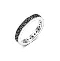 wholesale S925 Sterling Silver Plated Zircon Black Nano Ring Circle Ins Style Niche Hand Jewelry Wholesale-0-5