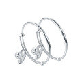 wholesale S999 Pure Silver Baby Full Moon Gift Unisex Infant Peanut Bell Bracelet Children's Jewelry Wholesale-0-4