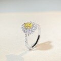 wholesale 925 Sterling Silver High-Quality Yellow Diamond Ring European and American Cross-Border High-End Jewelry Full-Zircon Teardrop Ring Wholesale-0-2