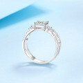 wholesale Pt950 plated 925 sterling silver princess cut moissanite ring for women, luxury ring wholesale for cross-border fashion jewelry-0-2