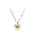 wholesale S925 Silver Necklace Women's Ins Style Fresh Daisy Accessories Simple and Cute Floral Jewelry D6830-0-4