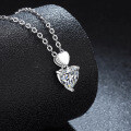 S925 Sterling Silver Moissanite Heart Pendant Necklace-0-0
