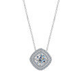 Silver Moissanite Necklace, 1 Carat Luxury Pendant for Live Stream Supply-0-3