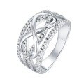 925 Silver Exaggerated Hollow 3D Figure-8 Ring, Customizable Unique Design-0-3