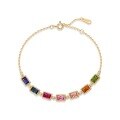 wholesale Metal material S925 silver gold-plated, set with multi-colored gemstones, Japanese and Korean new light luxury fashion rainbow zircon bracelet wholesale customization-0-4