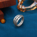 wholesale S925 Sterling Silver Vintage Retro Handmade Unisex Ethnic Style Open Ring-0-1