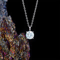 Sterling Silver Moissanite Pendant Necklace, Hypoallergenic, Tarnish-Free Gift-0-1