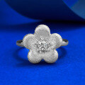 wholesale S925 Sterling Silver New Chinese Style National Trend Vintage Wire Drawing Diamond Small Gold Flower Ring-0-5