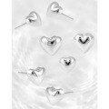 wholesale S925 Sterling Silver Glossy Heart Stud Earrings, Korean Version Small and Unique Ins Minimalist Style with a Sense of Advanced Coolness-0-1