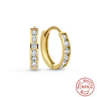 wholesale S925 Sterling Silver Geometric Cluster Ear Cuff with Inlaid Diamonds, Trendy and Versatile, Popular in Europe and America, INS Style-Gold-Style 3 925 Silver