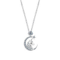 Metal Pendant Necklace for 2025 Year of the Horse New Arrival-S925 sterling silver + 30 points moissanite  925 silver