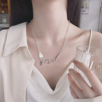 wholesale S925 Sterling Silver Unique Multi-Element Star Letter Pendant Necklace, Fashion Ins Minimalist Style Women's Collarbone Chain-526LM/approximately 19.7g 925 silver