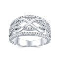 925 Silver Exaggerated Hollow 3D Figure-8 Ring, Customizable Unique Design-0-0