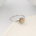wholesale S925 Sterling Silver Women's Ring Simple and Fresh Daisy Adjustable Finger Ring Summer Hand Jewelry Cross-Border New Accessory-0-2