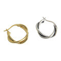 wholesale S925 Sterling Silver ET242 Korean-style Vintage Woven Twist Women's Earrings with Gold-Plated Ear Clasp-0-4