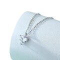 wholesale S925 Sterling Silver Amazon Cross-Border Bestseller Heart-Shaped Pendant with Zirconia, Minimalist European and American Style Women's Necklace, High-End Feel-0-4