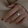 wholesale S925 Sterling Silver Mother of Pearl Shell Women's Ring, Fashionable Minimalist Advanced Niche Design Birthday Gift for Her-0-3