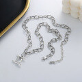 wholesale S925 Sterling Silver Heavy Duty Chain Letter C Necklace, Trendy European and American Motorcycle Style Unisex Party Wear-0-2