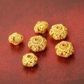 wholesale S925 ancient silver electroplated 24K gold lantern bead accessories, Nepalese old gold matching beads, DIY bracelet spacer beads-0-2