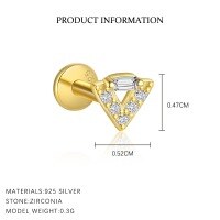 wholesale S925 Sterling Silver Wholesale-E4769-Gold/Single 925 Silver