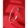 wholesale 999 Pure Silver Peace and Joy Silver Bracelet, Solid Retro Ethnic Style Adjustable Bangle for Girlfriend Gift-0-3