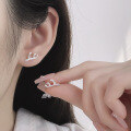wholesale S925 Sterling Silver Cloud Tide Pavilion Reindeer Antler Ear Studs Small and Exclusive Star Earrings for Pierced Ears, Little Red Book Same Style-0-2