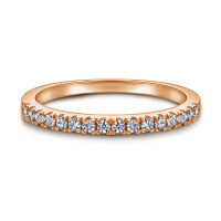 wholesale S925 Sterling Silver Rose Gold Plated Micro-Paved Zircon Row Diamond Engraved Index Finger Ring and Pinky Ring for Women, Wholesale from Manufacturer-Rose Gold Half Body Ring  US Size 9#