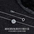 S925 Sterling Silver Moissanite One-Carat Solitaire Pendant Bubble Necklace Wholesale-0-0