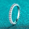 S925 Sterling Silver Full Moissanite Women's Starry Ring, Simple Unisex Band-0-0