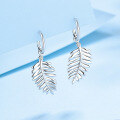 wholesale S925 Sterling Silver Moissanite Diamond-Studded Leaf Earrings for Women, European and American Fashion Jewelry, Gift for Girlfriend-0-0