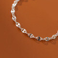 wholesale S925 Silver Anklet for Women Korean Style Minimalist Hollow Pig Nose Clasp Fashion Jewelry S4672-0-2