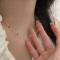 wholesale S925 Sterling Silver Light Luxury Minimalist Zircon Necklace for Women, Korean Summer Small Design Popular Versatile Collarbone Chain-0-2