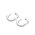 Sterling Silver Round Moissanite Straight Earrings, Classic Fine Craftsmanship-0-2