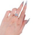 wholesale S925 Sterling Silver 10mm White Ice Flower Cut Diamond-Look Wedding Ring for Women Classic Band-0-4