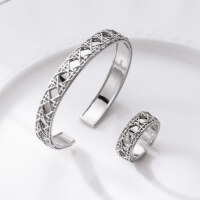 wholesale S925 Sterling Silver Fresh and Sweet Ins Style Niche Design Exquisite Diamond Line Bracelet S7691-S925 Silver Ring 925 Silver