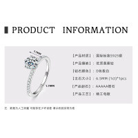 S925 Sterling Silver 1-Carat Classic Brilliant Moissanite Engagement Ring-Starry Night  7 US