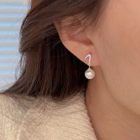 wholesale S925 Sterling Silver Swarovski Pearl Ear Studs Earrings for Women, Spring Summer New Ins Trendy Light Luxury Versatile High-end Ear Accessories-Pure silver + Shijia high-gloss pearls